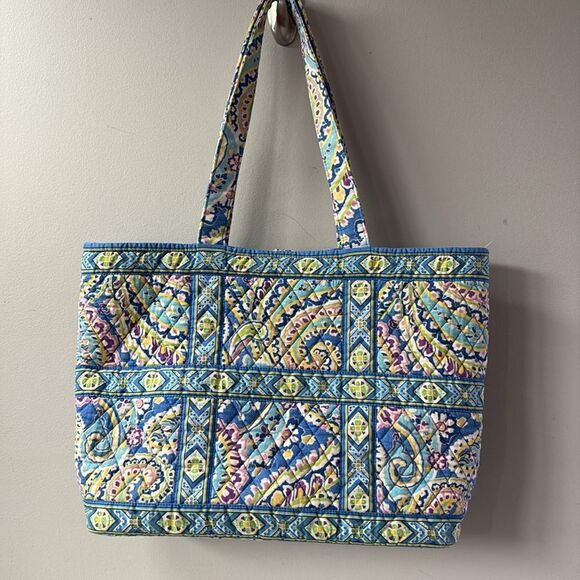 Vera Bradley Capri Blue Tick Tack Tote - Picture 2 of 5